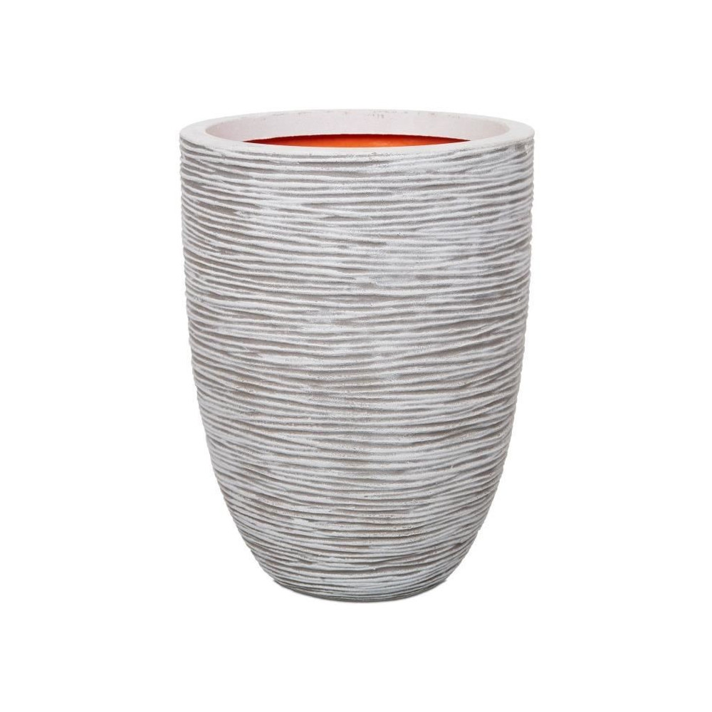 Pot de fleur élégant bas - CAPI EUROPE - RIB NL - 46 x 58 cm - Ivoir