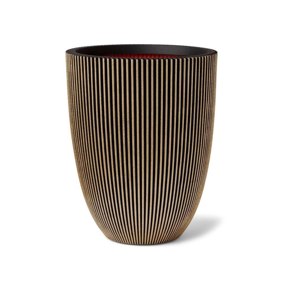 Capi Vase élégant Groove 46x58 cm Noir et doré 445495 Capi Vase élégant Groove 46x58 cm Noir et doré 445495