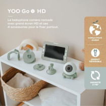 Babyphone Caméra YOO Go+ - Grand Ecran HD 5 720P - Batterie Rechargea
