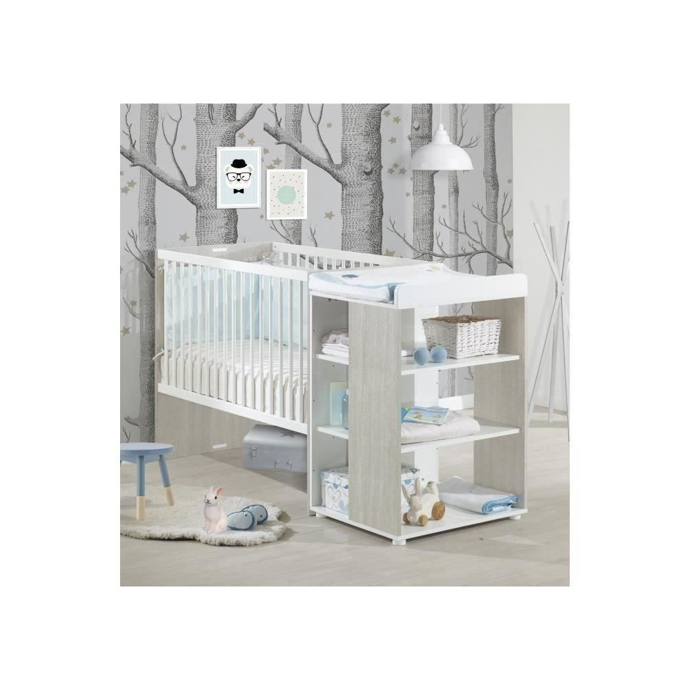 Lit bébé Combiné Evolutif BABYPRICE SITTA - Couchage 60 x 120 cm -