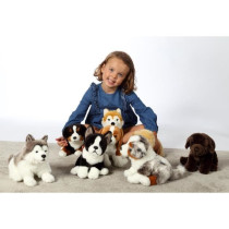 Gipsy Toys - Chien Berger Australien Assis - 25 cm - Blanc - Marron -