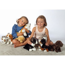 Gipsy Toys - Chien Berger Australien Assis - 25 cm - Blanc - Marron -