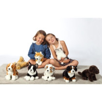 Gipsy Toys - Chien Berger Australien Assis - 25 cm - Blanc - Marron -