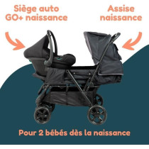 Poussette double jumeaux - BAMBISOL - Combiné Poussette Double + Sieg