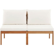 Banquette de jardin ALMA en bois d'acacia FSC avec coussins - 2 person