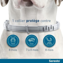 SERESTO Chien Collier Anti-Puces et Anti-Tiques -8kg 1 unité