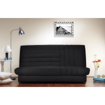 COMFORT BULTEX Banquette clic-clac 3 places -Tissu noir - Made in Fran