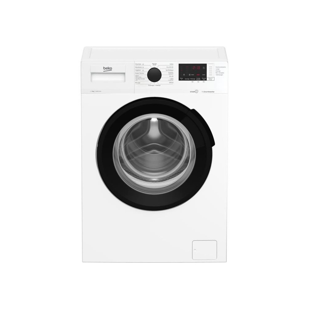 Lave-linge hublot BEKO b300 WUV82221BW - 8 kg - Induction - L60cm - 12