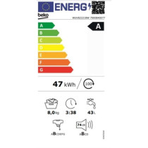 Lave-linge hublot BEKO b300 WUV82221BW - 8 kg - Induction - L60cm - 12