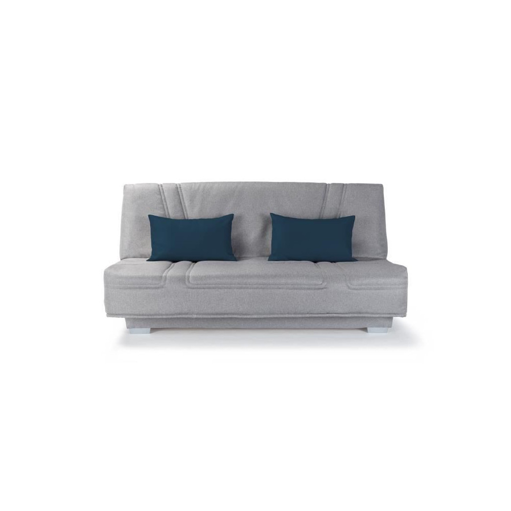 COMFORT BULTEX Banquette clic-clac - 3 places - Tissu gris + Coussins