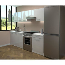 START Cuisine complete - Mélaminé blanc - Façade polymere blanc bri