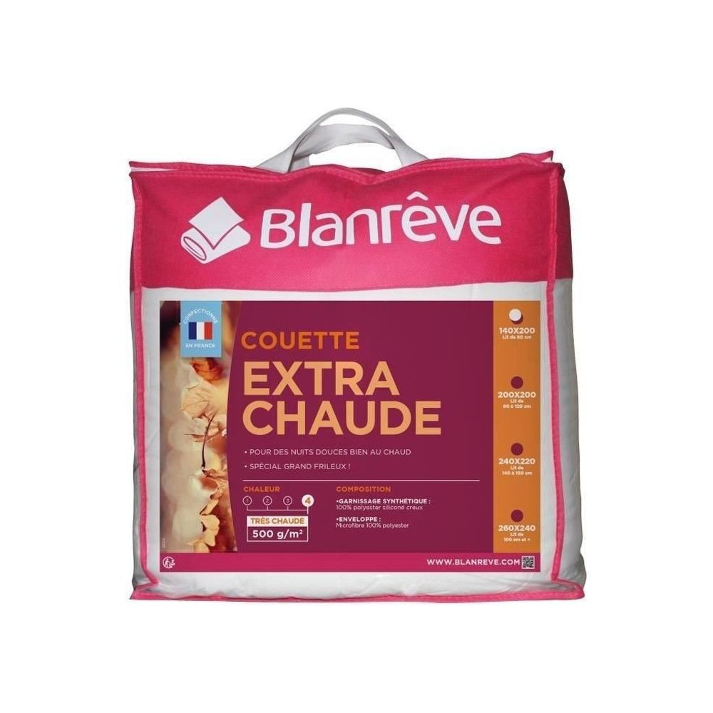 BLANREVE Couette extra chaude en microfibre - 140 x 200 cm - Blanc BLANREVE Couette extra chaude en microfibre - 140 x 200 cm - Blanc