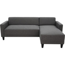 Canapé d'angle fixe 4 places BOB - Tissu anthracite - Réversible - L