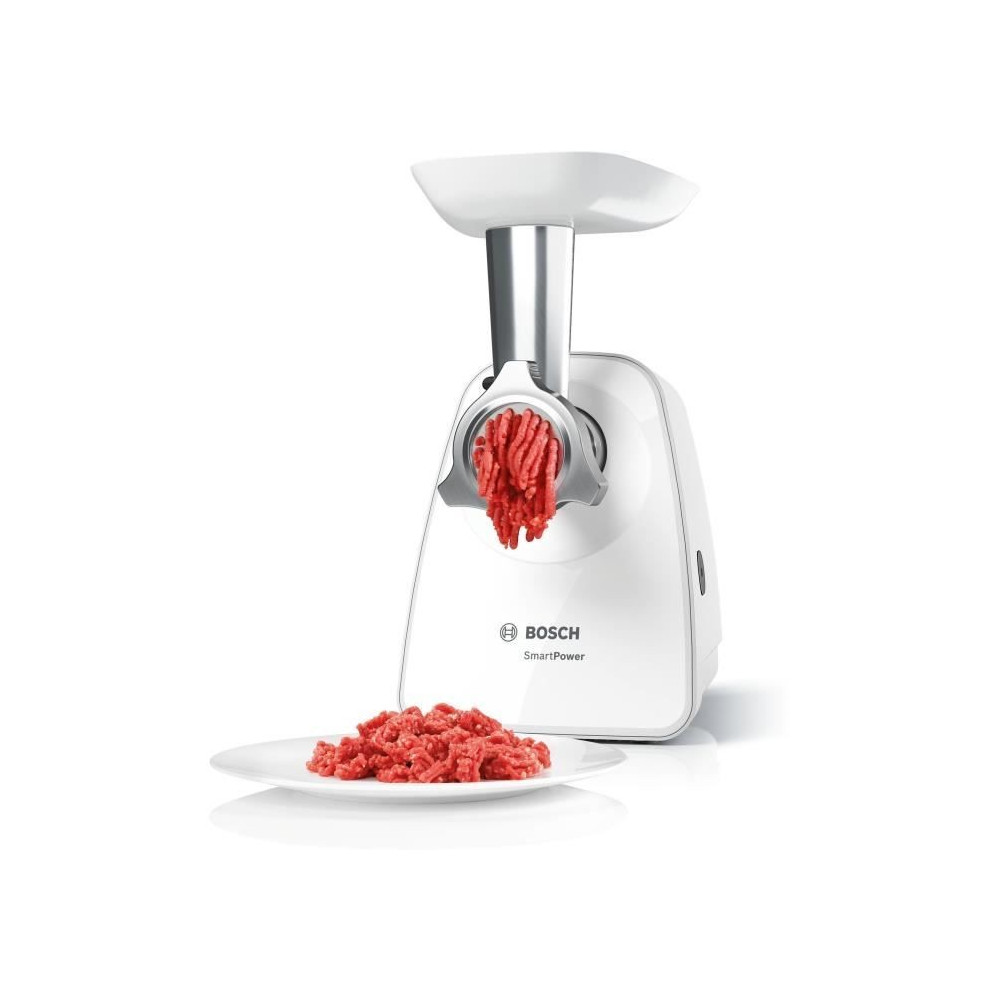 Hachoir a viande SmartPower - BOSCH - MFW2520W - 2 grilles de hachoir