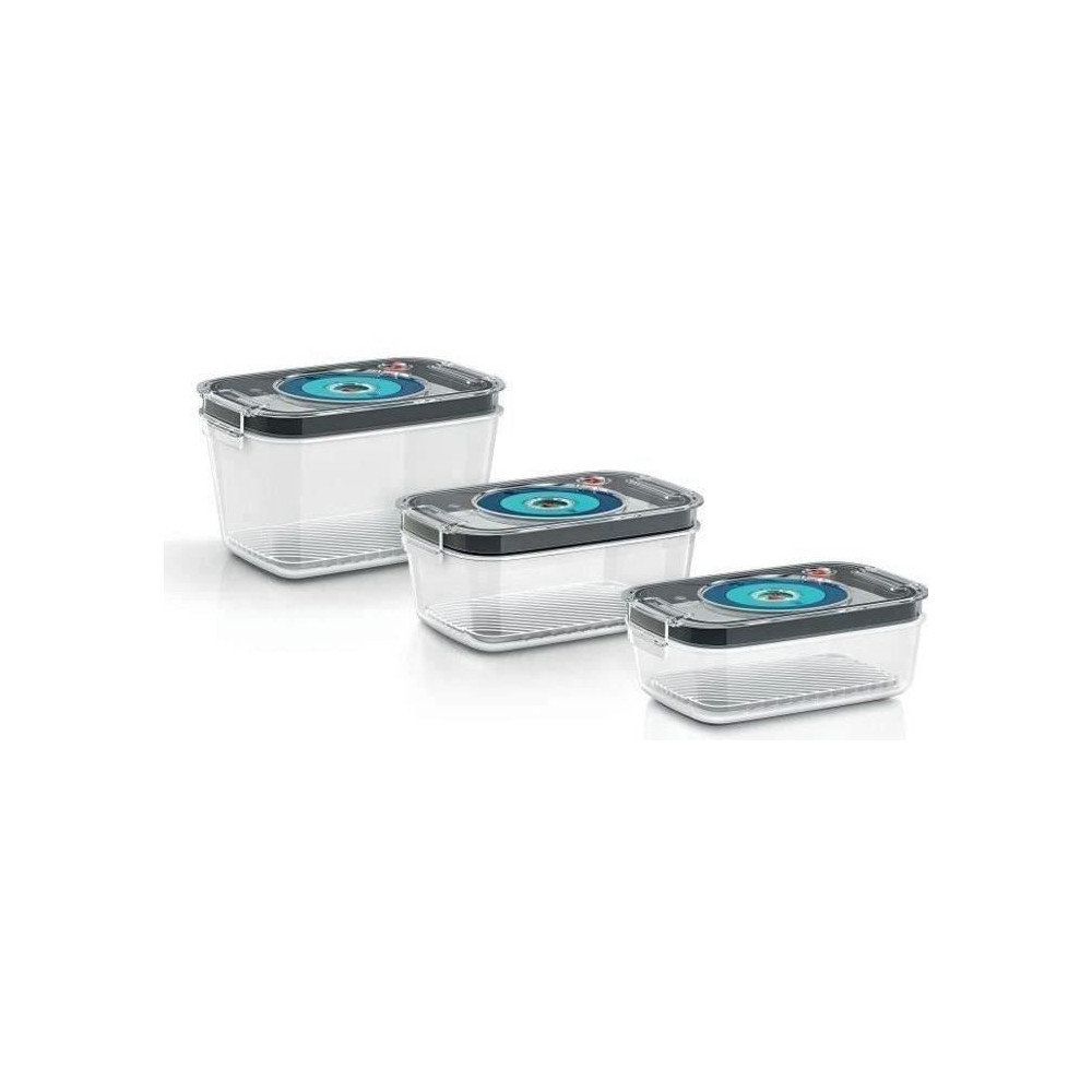 BOSCH - 3 boites de conservation sous vide hermétiques : 0,7L, 1,0L e