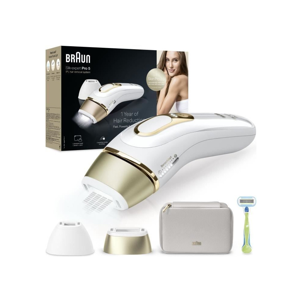 Épilateur a Lumiere Pulsée - BRAUN - Silk·expert Pro 5 - Épilation
