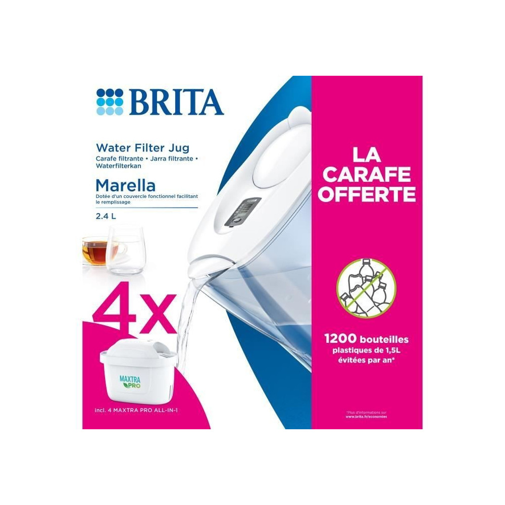 Filtres pour carafe - BRITA - MAXTRA PRO - 4 mois - Carafe MARELLA bla