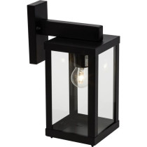 Applique extérieure GAIA descendante noir métal/verre E27 1x60W - BR