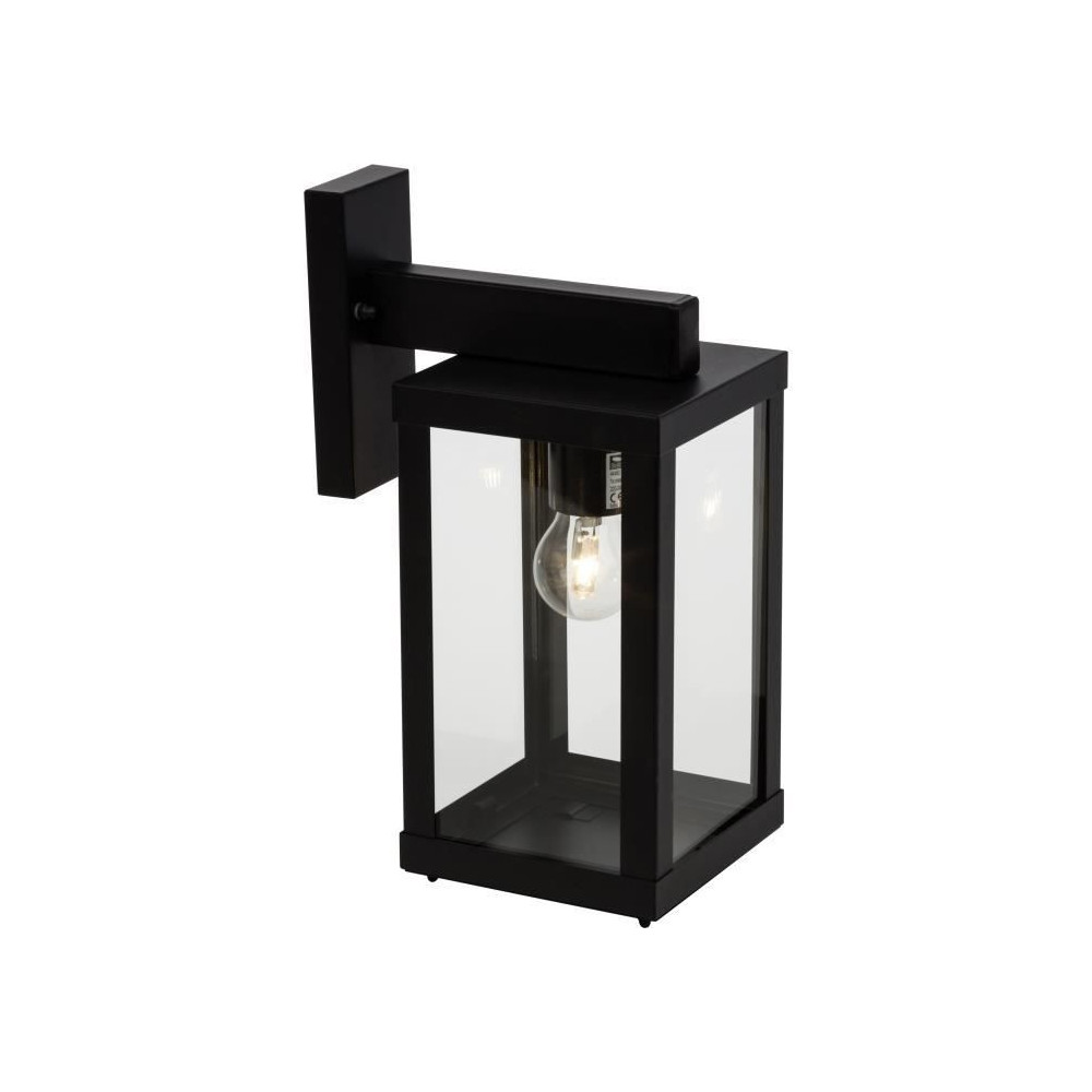 Applique extérieure GAIA descendante noir métal/verre E27 1x60W - BR