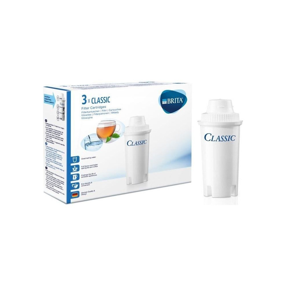 Cartouches filtrantes BRITA Classic - Pack de 3 - Réduction de tartre