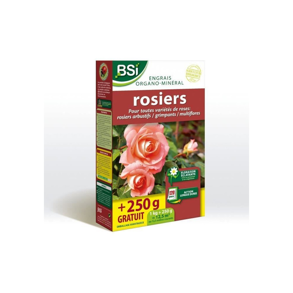 Engrais pour Bio Rosiers - BSI - Floraison éclatante - Action kongue