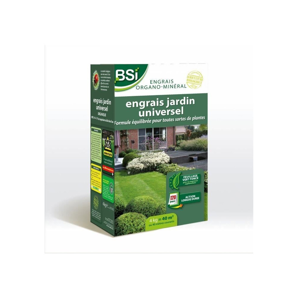 BSI - Engrais Bio Universel - Pour des végétaux multiples - Gazon, P