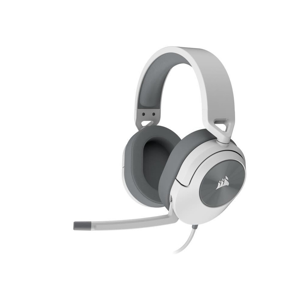 Casque gaming CORSAIR HS55 STEREO - Blanc, Micro-casque filaire jack 3
