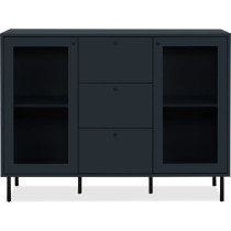 Buffet salle a manger CARACAS - Décor bleu navy - 2 portes vitrées +