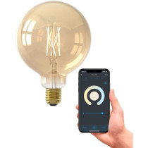Ampoule LED Filament connectée Globe ambré G125 E27 - CALEX - 7W - 8