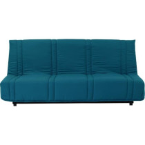 Banquette clic clac 3 places - Bleu canard - 100% coton - L 193 x P 92