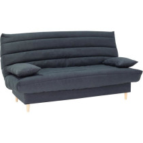 Clic clac 3 places - gris - Couchage 125x190 cm - Avec coussins