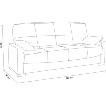 Canapé clic clac 3 places - Taupe - Matelas 17 cm - L223 x P96 x H 10
