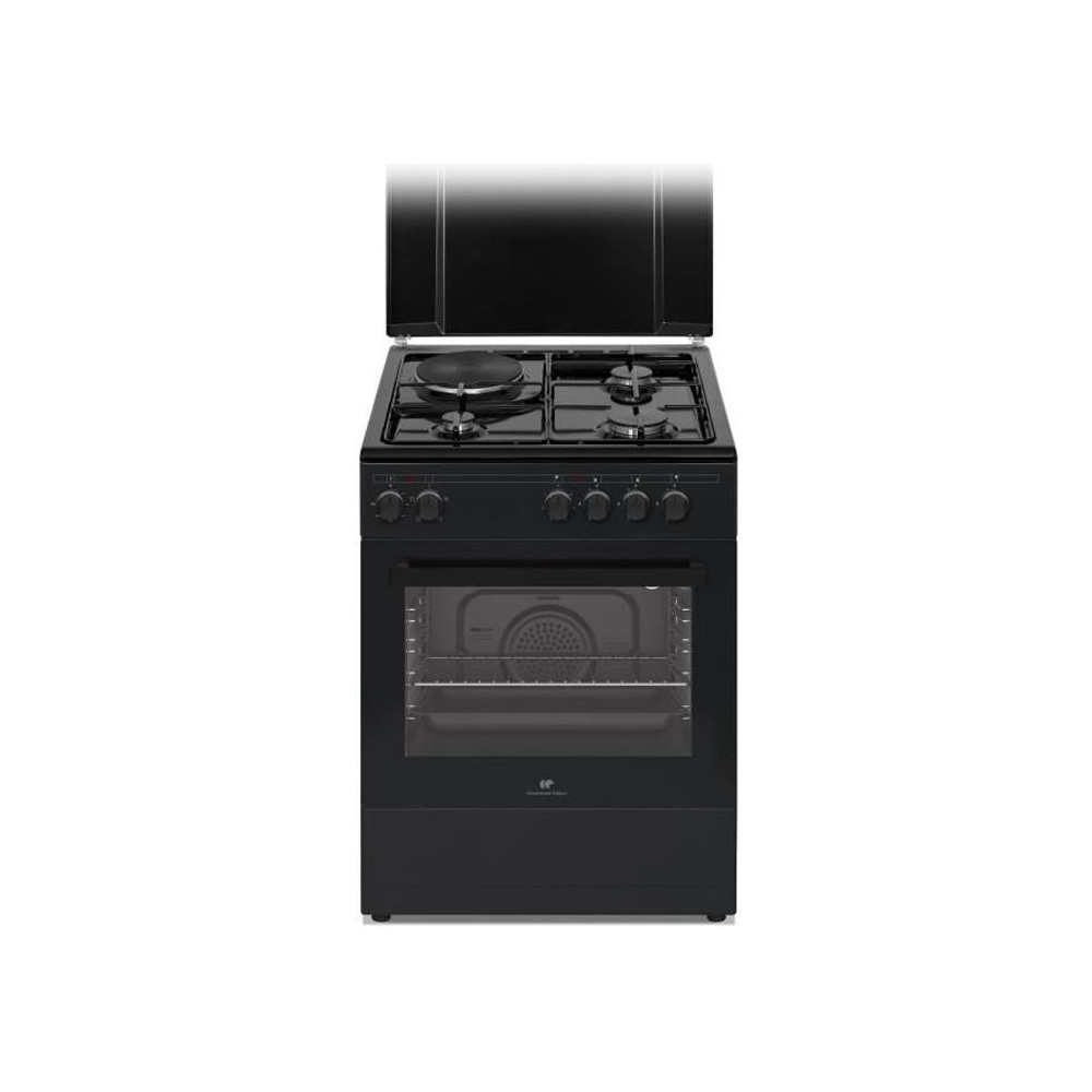 Cuisiniere mixte CONTINENTAL EDISON CECM60FCB - 3 feux gaz + 1 électr