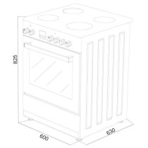 Cuisiniere mixte CONTINENTAL EDISON CECM60FCB - 3 feux gaz + 1 électr