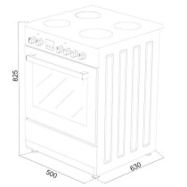 Cuisiniere vitrocéramique CONTINENTAL EDISON CECV50FCW - 4 feux - L49