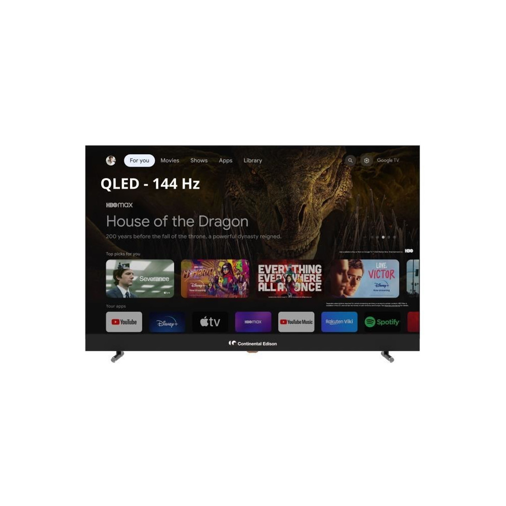 CONTINENTAL EDISON - CELEDGAM43QL24B6 - TV QLED Gaming - 4K UHD 144Hz