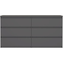 Commode - CHELSEA - 6 tiroirs - Anthracite - 154 x 42,2 x 79,9 cm