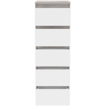 Commode CHELSEA 5 tiroirs - 41,8 cm - Décor optique béton clair KILO