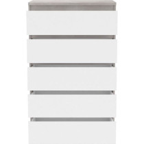 Commode CHELSEA 5 tiroirs - L 77,2 x P 42,2 x H 128,1 - Décor optique