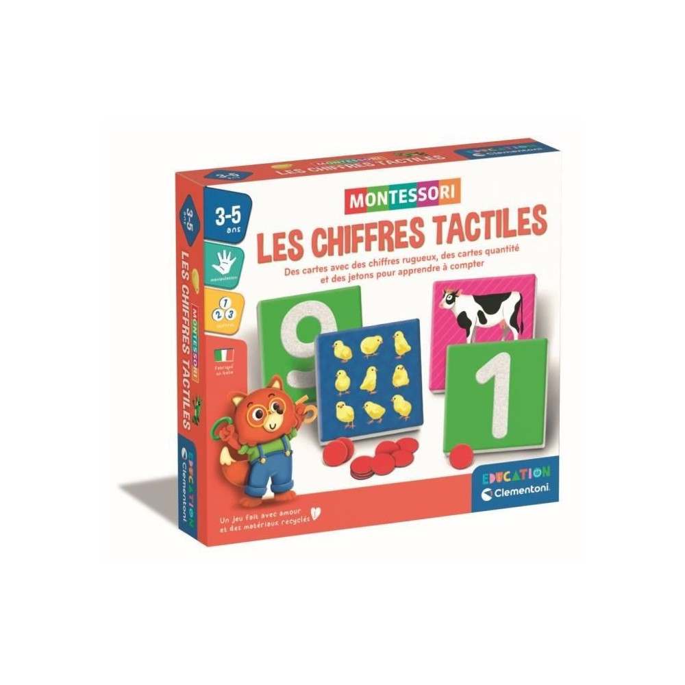 Montessori - Clementoni - Les chiffres tactiles - Jeu éducatif appren