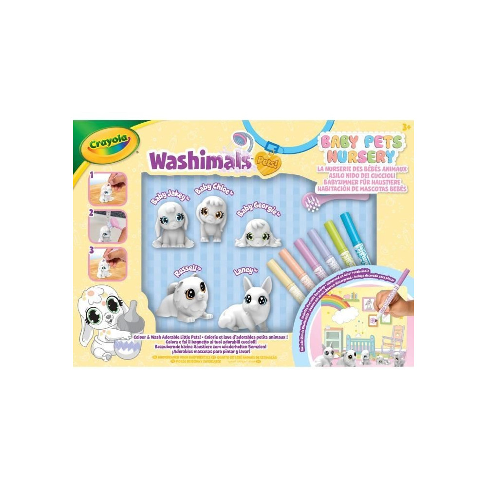Coloriage - CRAYOLA - Washimals Baby Pets Nursery Pack - Famille lavab