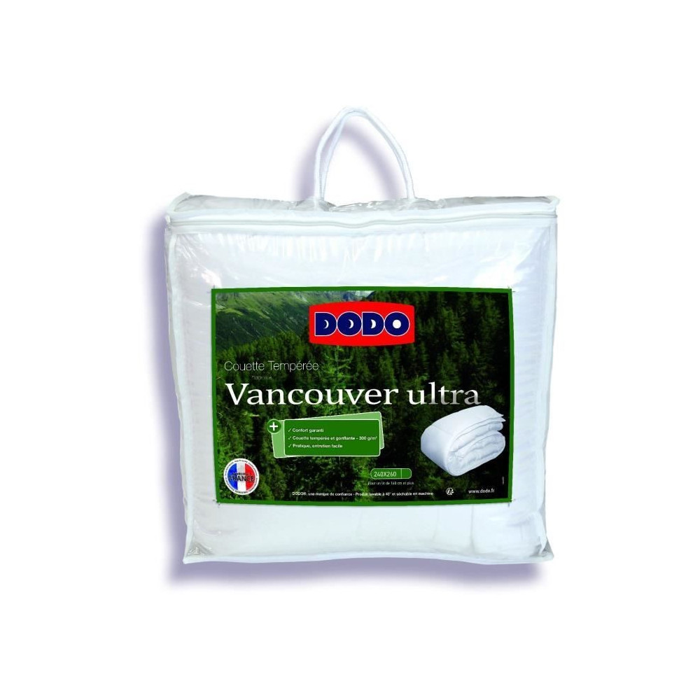 Couette 240 x 260 cm - DODO - Tempérée - 100% fibre polyester - Pour