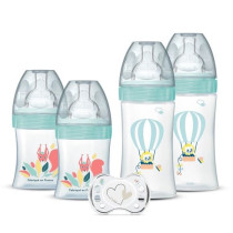 DODIE Lot de 4 biberons naissance Tétine Plate Anti-Colique (2x150mL