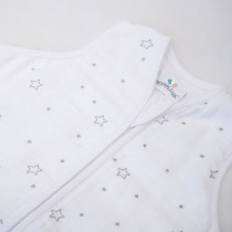 Gigoteuse d'été imprimée étoiles - Blanc et Gris - 0-6 mois 70 cm