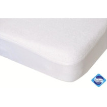 DOMIVA Drap housse + Alese Uni - 100% Coton - oeko-Tex - Blanc/Canard
