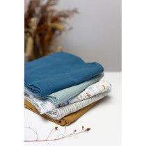 Lot de 3 langes Bambou - DOMIVA - 1 Imprimé + 2 Uni - Vert caramel -