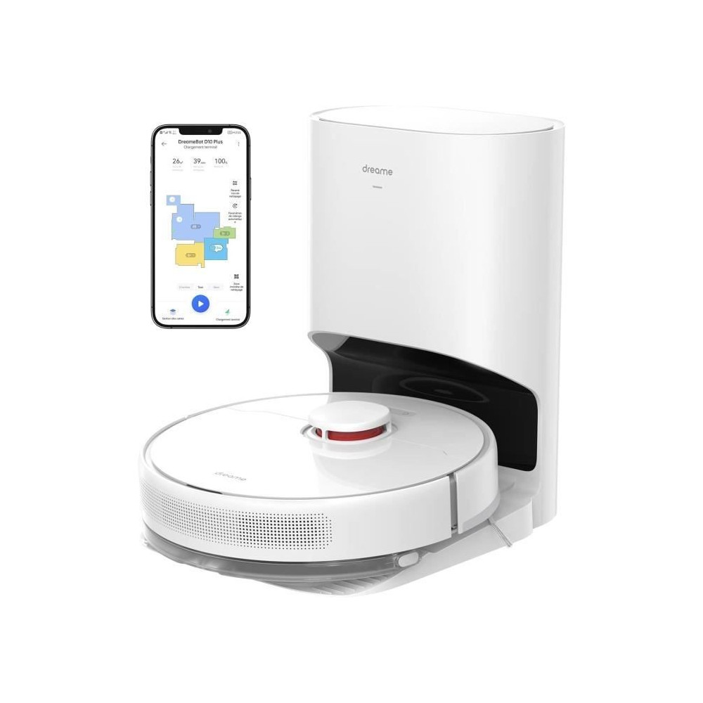 Dreame D10 Plus - Robot Aspirateur Laveur avec Vidange Automatique Pou