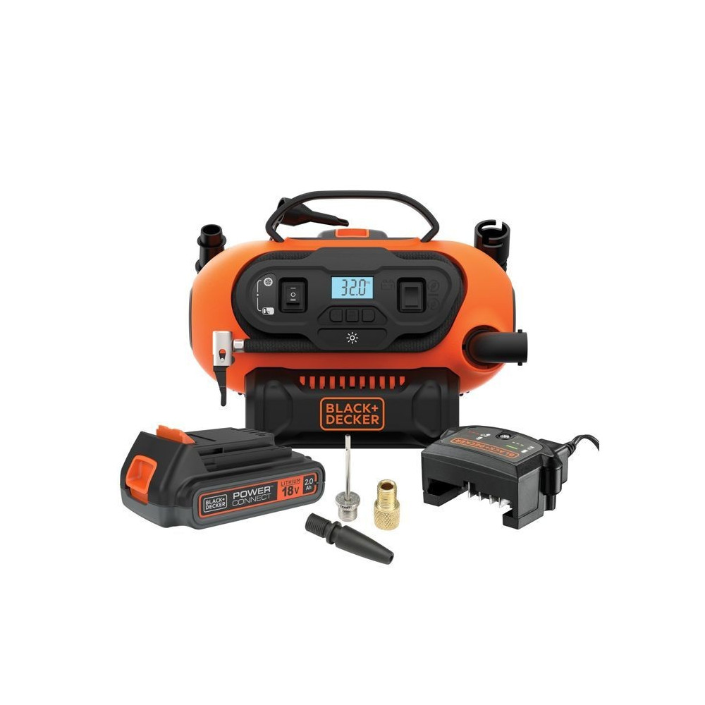Gonfleur-Compresseur Filaire ou sans-fil 18V / 220V BLACK+DECKER - 11