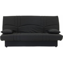 Banquette clic clac 3 places - Tissu noir - L 190 x P 92 cm - DREAM -