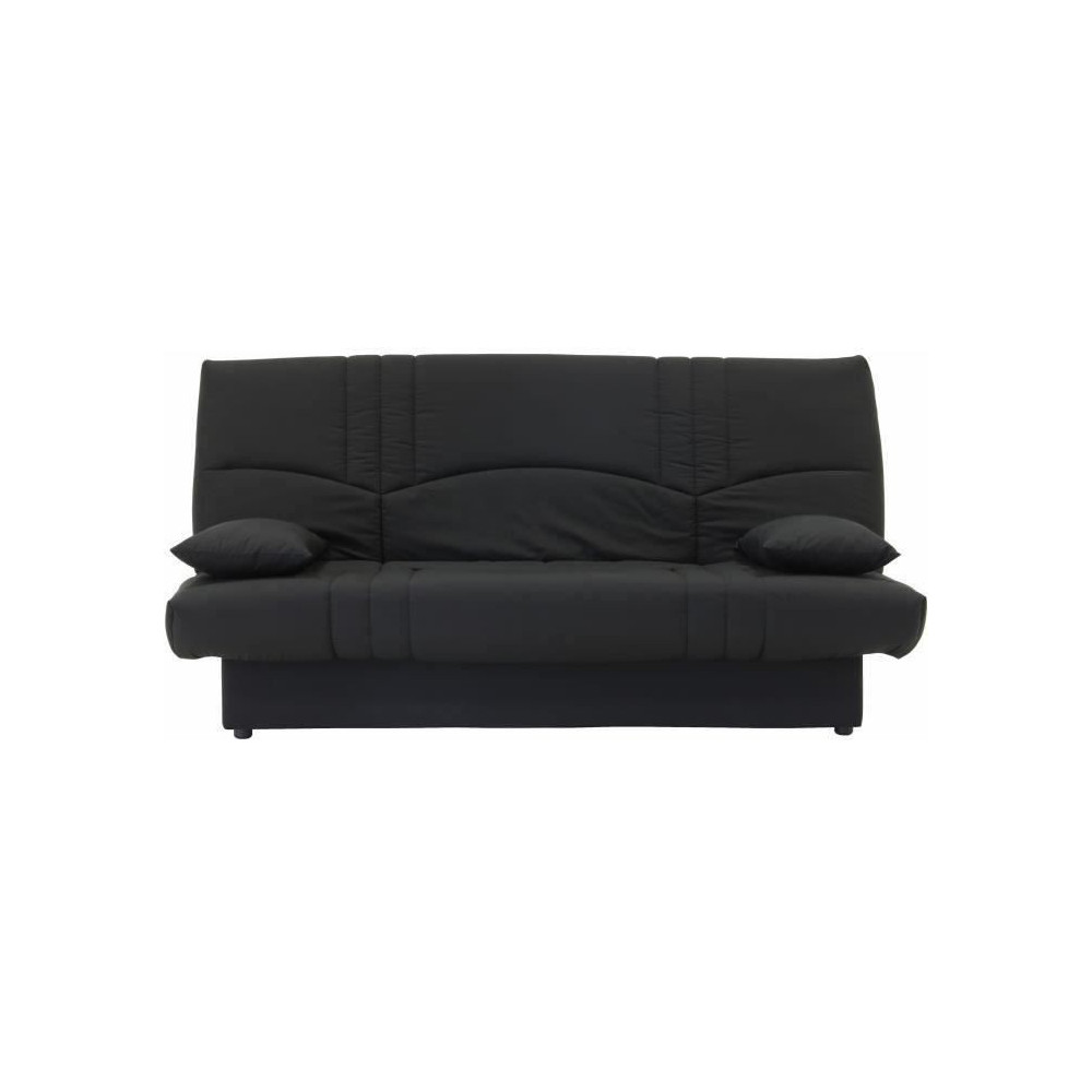 Banquette clic clac 3 places - Tissu noir - L 190 x P 92 cm - DREAM -